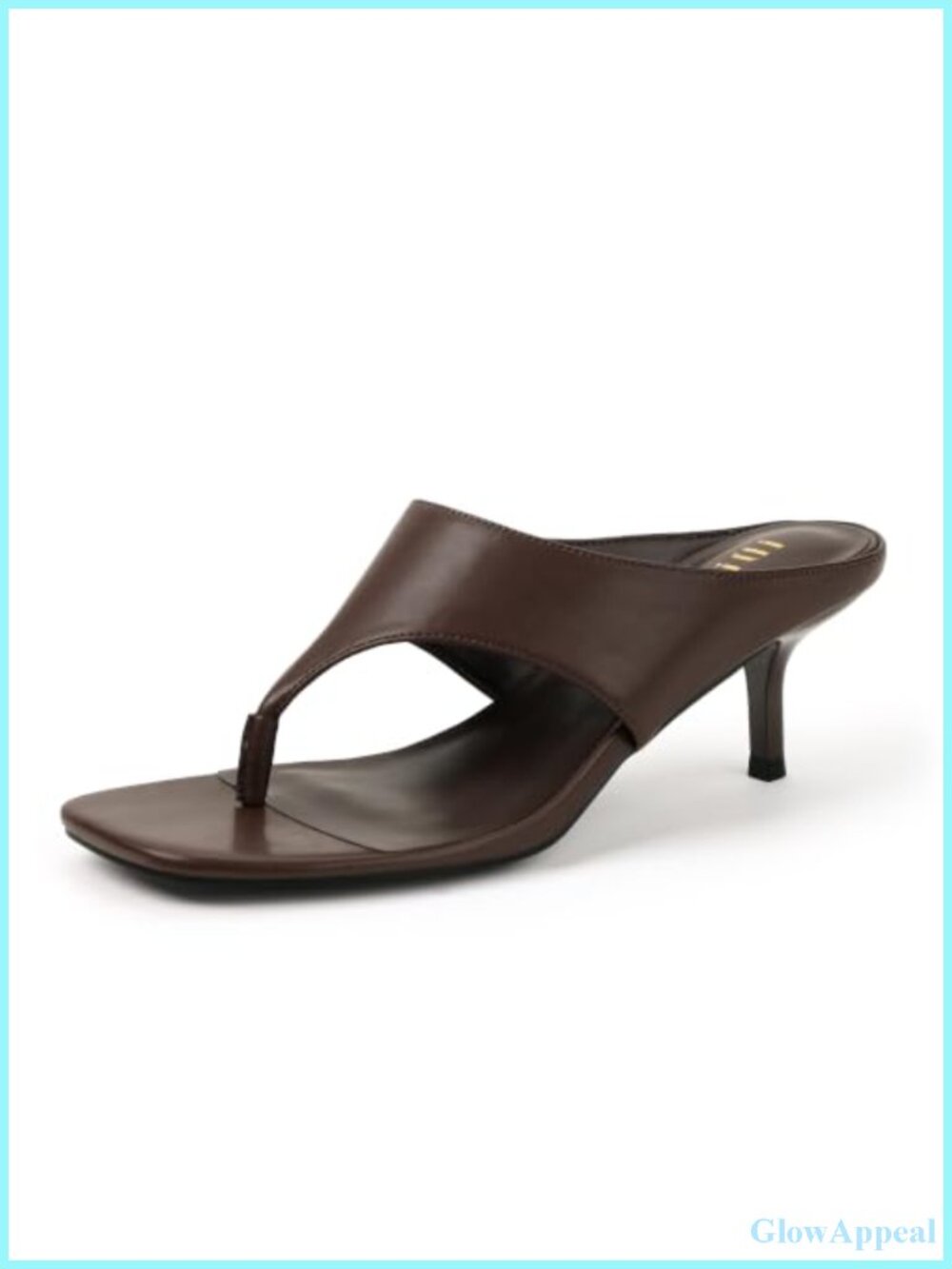 Kitten Heel Thong Sandals Open Square Toe Slip On